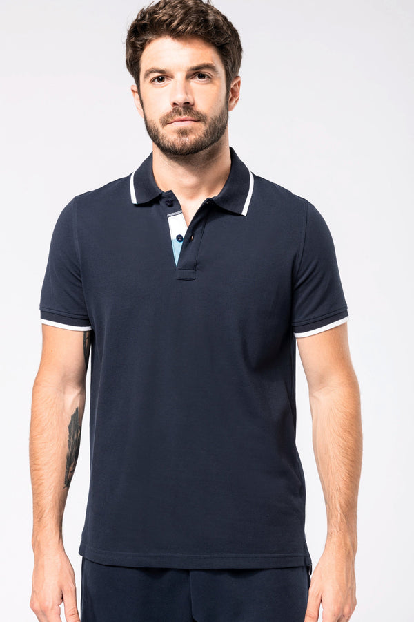 Polo Comporta Bicolor Manga Curta Homem - 220g-RAG-Tailors-Fardas-e-Uniformes-Vestuario-Pro