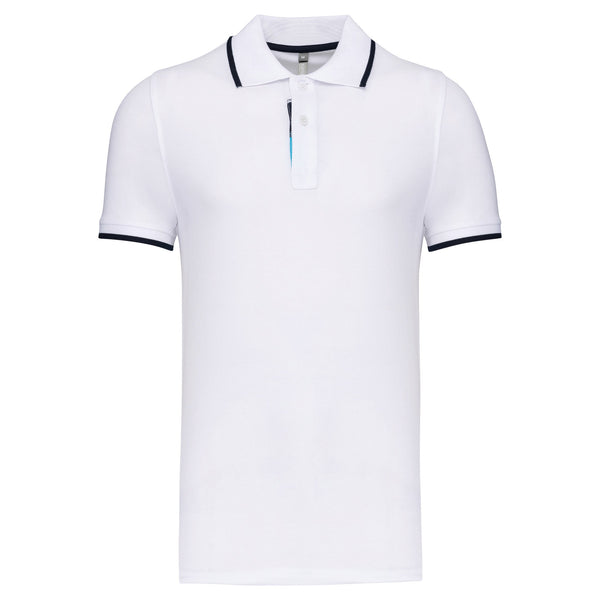 Polo Comporta Bicolor Manga Curta Homem - 220g-White / White / Navy-S-RAG-Tailors-Fardas-e-Uniformes-Vestuario-Pro