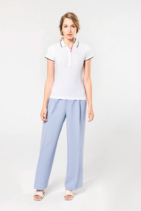 Polo Comporta Bicolor Manga Curta Senhora - 220g-RAG-Tailors-Fardas-e-Uniformes-Vestuario-Pro