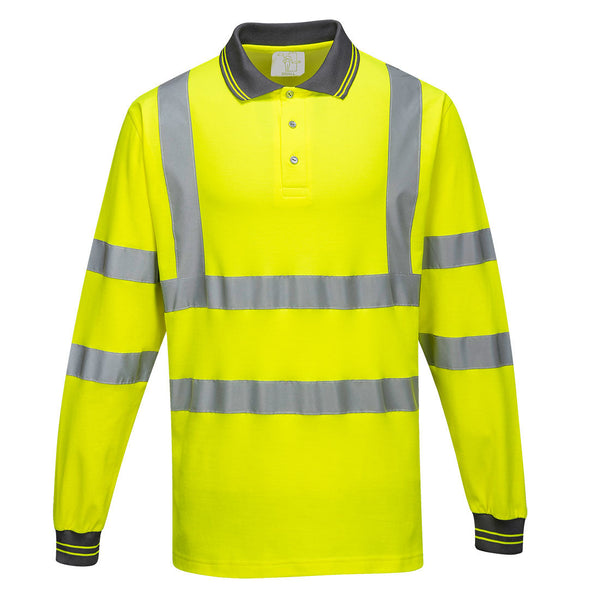 Polo Cotton Comfort de Manga Comprida-Amarelo-S-RAG-Tailors-Fardas-e-Uniformes-Vestuario-Pro