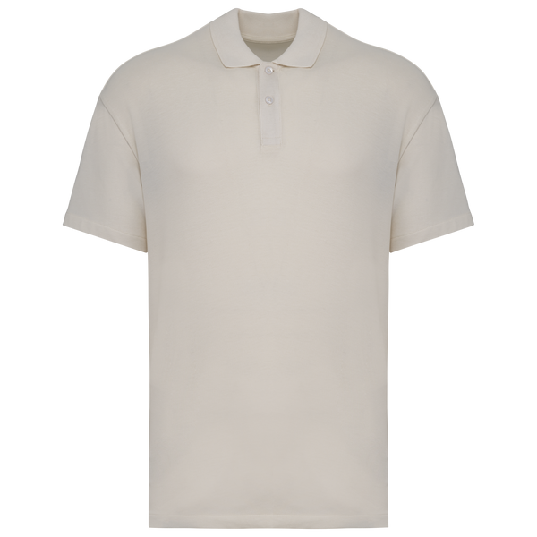 Polo Eco-Responsável em Malha Piqué com Ombros Descaídos Homem-Marfim-XS-RAG-Tailors-Fardas-e-Uniformes-Vestuario-Pro