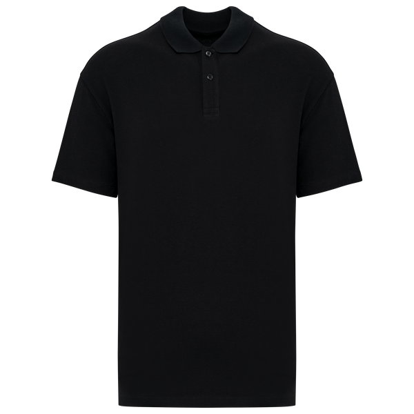 Polo Eco-Responsável em Malha Piqué com Ombros Descaídos Homem-Preto-XS-RAG-Tailors-Fardas-e-Uniformes-Vestuario-Pro