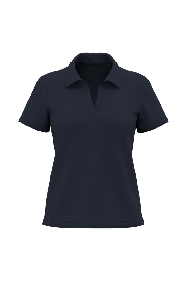 Polo Gola em V Supima® Senhora-Azul Marinho Escuro-XS-RAG-Tailors-Fardas-e-Uniformes-Vestuario-Pro