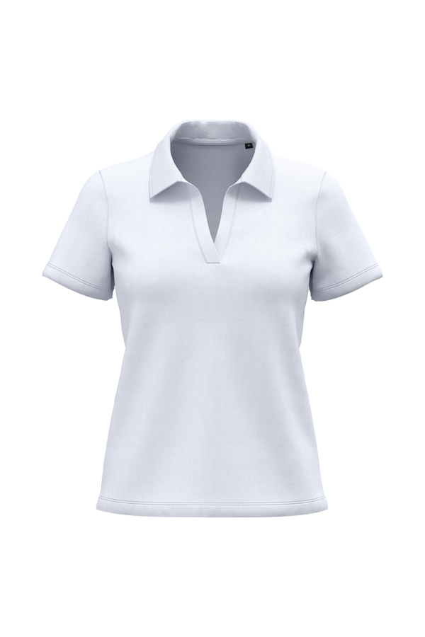Polo Gola em V Supima® Senhora-Branco-XS-RAG-Tailors-Fardas-e-Uniformes-Vestuario-Pro