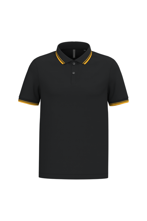 Polo Homem c\Friso as Riscas-Black / Yellow-S-RAG-Tailors-Fardas-e-Uniformes-Vestuario-Pro