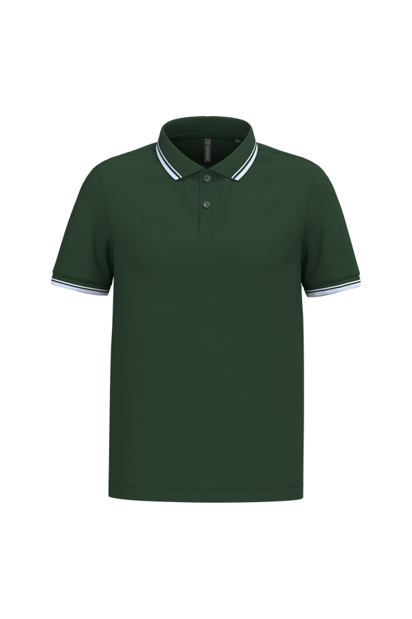 Polo Homem c\Friso as Riscas-Forest Green / White-S-RAG-Tailors-Fardas-e-Uniformes-Vestuario-Pro