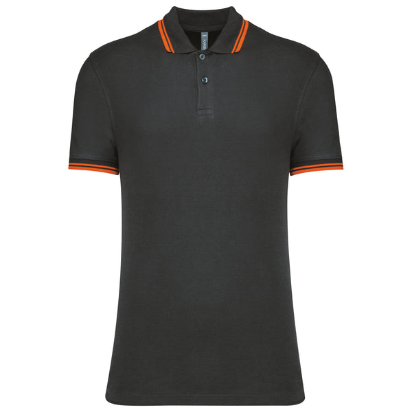 Polo Homem c\Friso as Riscas-Cinza Escuro/Laranja-S-RAG-Tailors-Fardas-e-Uniformes-Vestuario-Pro