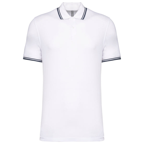 Polo Homem c\Friso as Riscas-Branco/Marinho-S-RAG-Tailors-Fardas-e-Uniformes-Vestuario-Pro