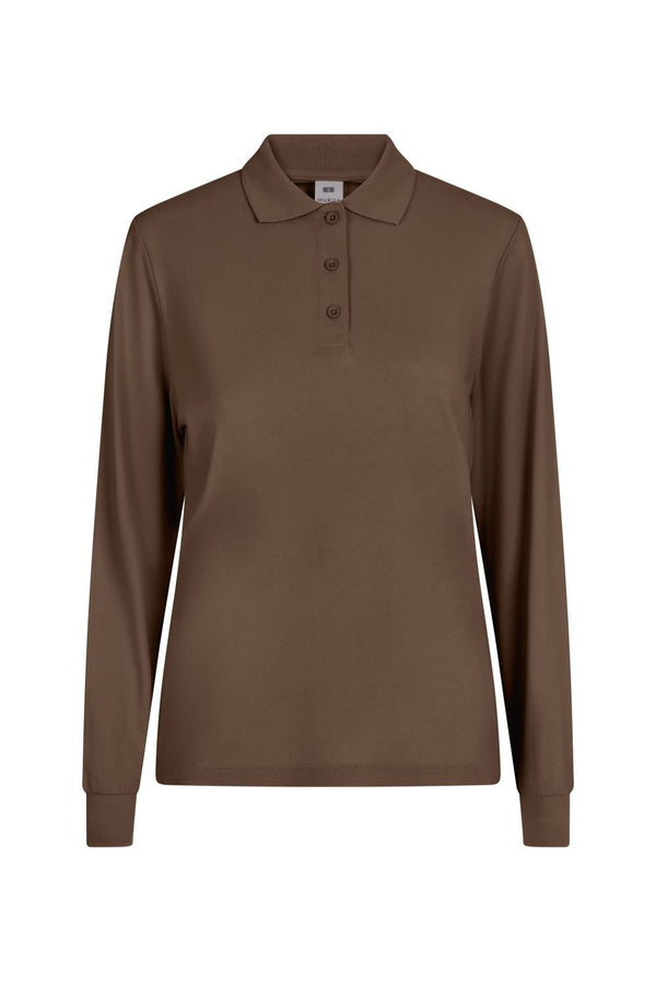 Polo M\Comprida Senhora Almeria-Mocha - 107-XS-RAG-Tailors-Fardas-e-Uniformes-Vestuario-Pro