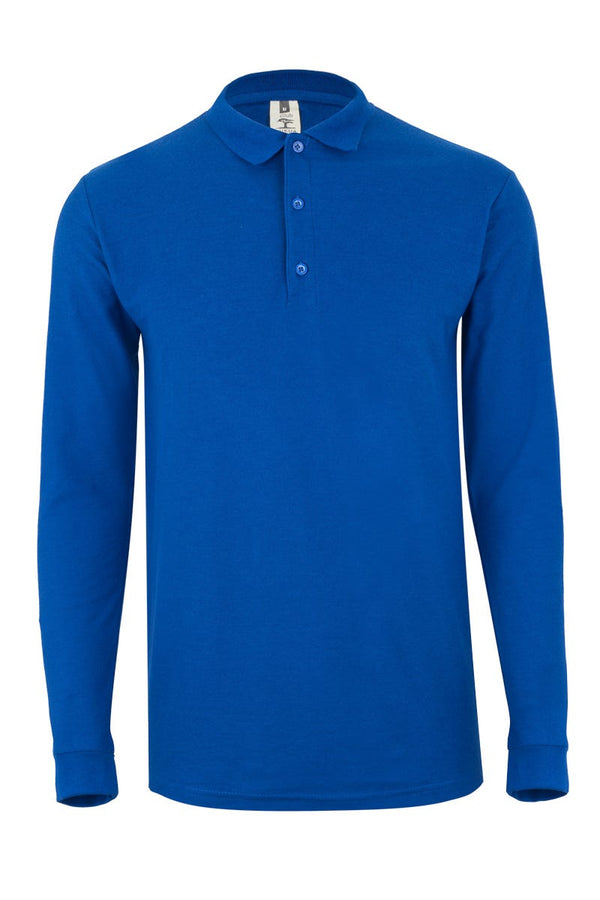 Polo M\Comprida Unisexo Traviola-Azul Royal-S-RAG-Tailors-Fardas-e-Uniformes-Vestuario-Pro