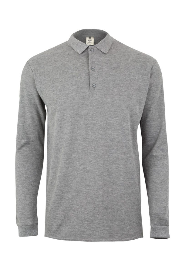 Polo M\Comprida Unisexo Traviola-Heather Grey-S-RAG-Tailors-Fardas-e-Uniformes-Vestuario-Pro
