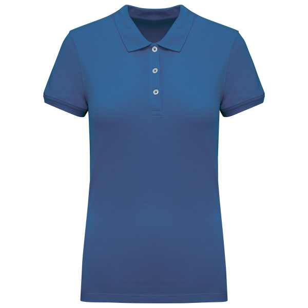 Polo Malha Piqué Manga Curta Senhora-Azul Royal Claro-XS-RAG-Tailors-Fardas-e-Uniformes-Vestuario-Pro