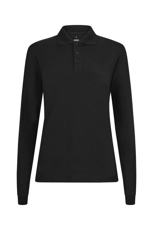 Polo OCS Stretch de Manga Comprida Mulher-Preto - 00-XS-RAG-Tailors-Fardas-e-Uniformes-Vestuario-Pro