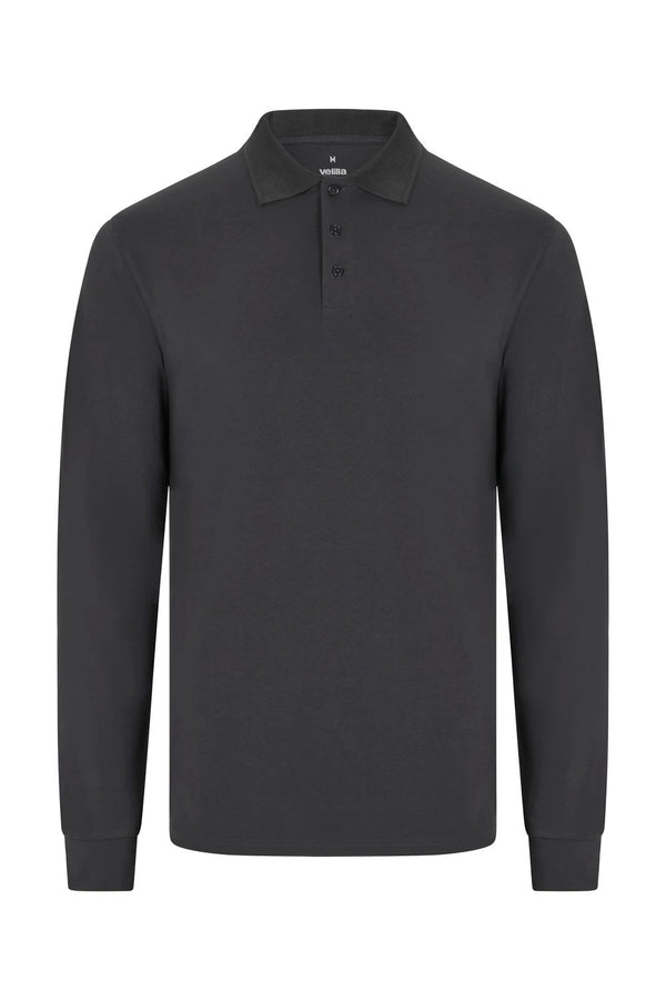 Polo OCS Stretch de Manga Comprida para Homem-Cinza Antracite - 90-S-RAG-Tailors-Fardas-e-Uniformes-Vestuario-Pro