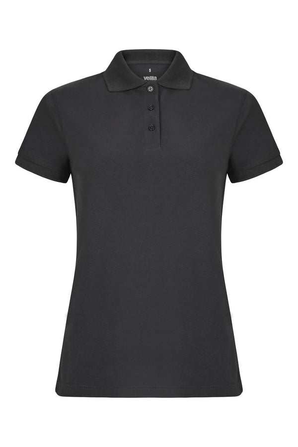 Polo OCS Stretch de Manga Curta Mulher-Cinza Antracite - 90-XS-RAG-Tailors-Fardas-e-Uniformes-Vestuario-Pro