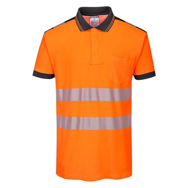 Polo PW3 de Alta Visibilidade Manga Curta-Laranja/Preto-4XL-RAG-Tailors-Fardas-e-Uniformes-Vestuario-Pro