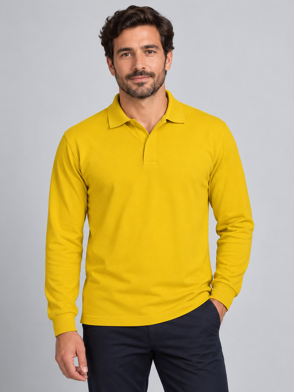 Polo Pedro-Amarelo Girassol-S-RAG-Tailors-Fardas-e-Uniformes-Vestuario-Pro