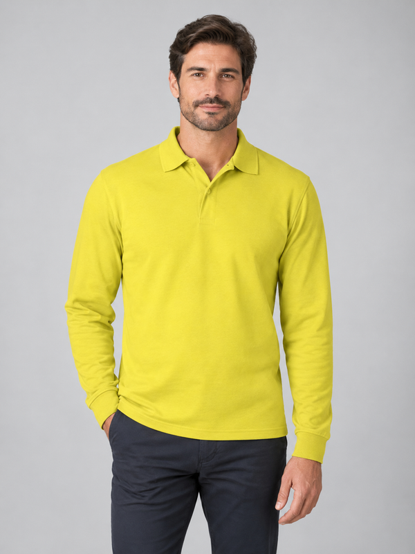 Polo Pedro-Amarelo Limão-S-RAG-Tailors-Fardas-e-Uniformes-Vestuario-Pro