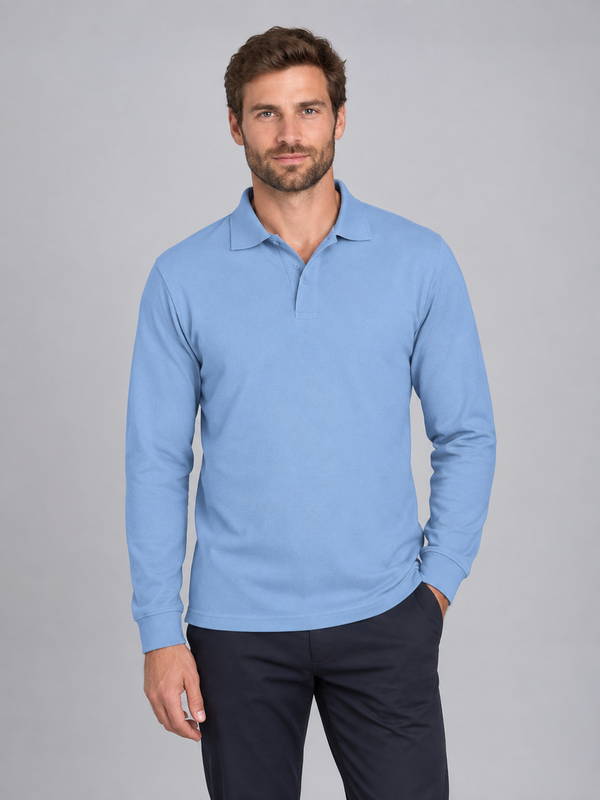 Polo Pedro-Azul Celeste-S-RAG-Tailors-Fardas-e-Uniformes-Vestuario-Pro