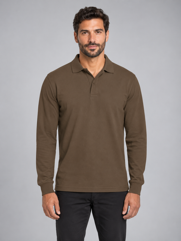 Polo Pedro-Castanho Chocolate-S-RAG-Tailors-Fardas-e-Uniformes-Vestuario-Pro