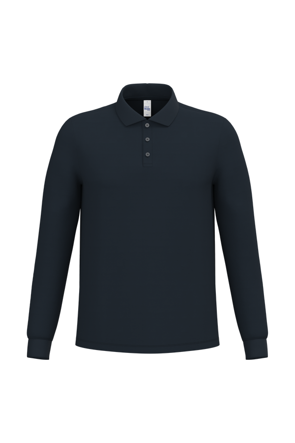 Polo Piqué Manga Comprida Homem-Azul Marinho Ideal-XS-RAG-Tailors-Fardas-e-Uniformes-Vestuario-Pro