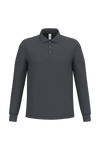 Polo Piqué Manga Comprida Homem-Cinzento Escuro Ideal-XS-RAG-Tailors-Fardas-e-Uniformes-Vestuario-Pro