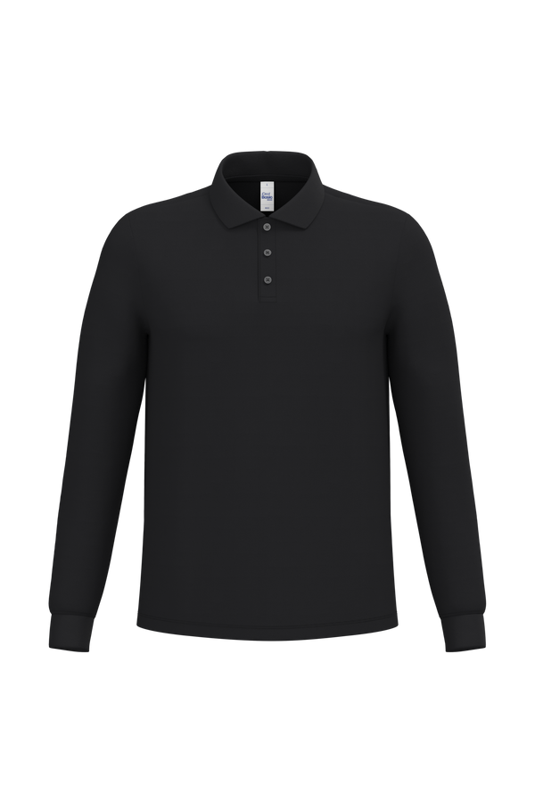 Polo Piqué Manga Comprida Homem-Preto Ideal-XS-RAG-Tailors-Fardas-e-Uniformes-Vestuario-Pro