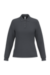 Polo Piqué Manga Comprida Senhora-Cinzento Escuro Ideal-XS-RAG-Tailors-Fardas-e-Uniformes-Vestuario-Pro