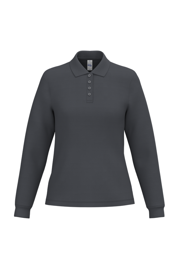Polo Piqué Manga Comprida Senhora-Cinzento Escuro Ideal-XS-RAG-Tailors-Fardas-e-Uniformes-Vestuario-Pro