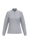Polo Piqué Manga Comprida Senhora-Cinzento Oxford Ideal-XS-RAG-Tailors-Fardas-e-Uniformes-Vestuario-Pro