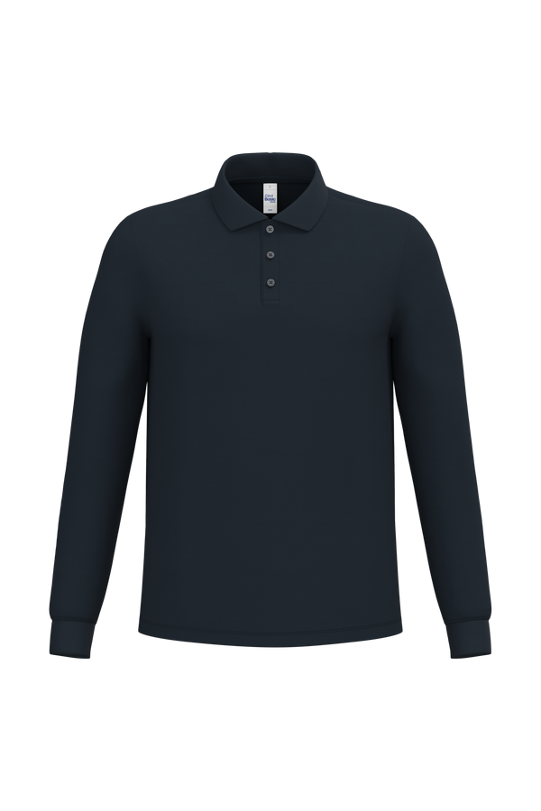 Polo Piqué Manga Comprida de Homem-Azul Marinho Ideal-XS-RAG-Tailors-Fardas-e-Uniformes-Vestuario-Pro