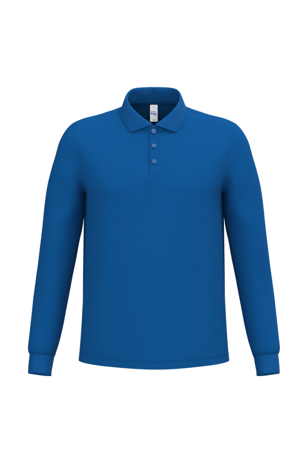 Polo Piqué Manga Comprida de Homem-Azul Royal Ideal-XS-RAG-Tailors-Fardas-e-Uniformes-Vestuario-Pro