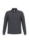 Polo Piqué Manga Comprida de Homem-Cinzento Escuro Ideal-XS-RAG-Tailors-Fardas-e-Uniformes-Vestuario-Pro