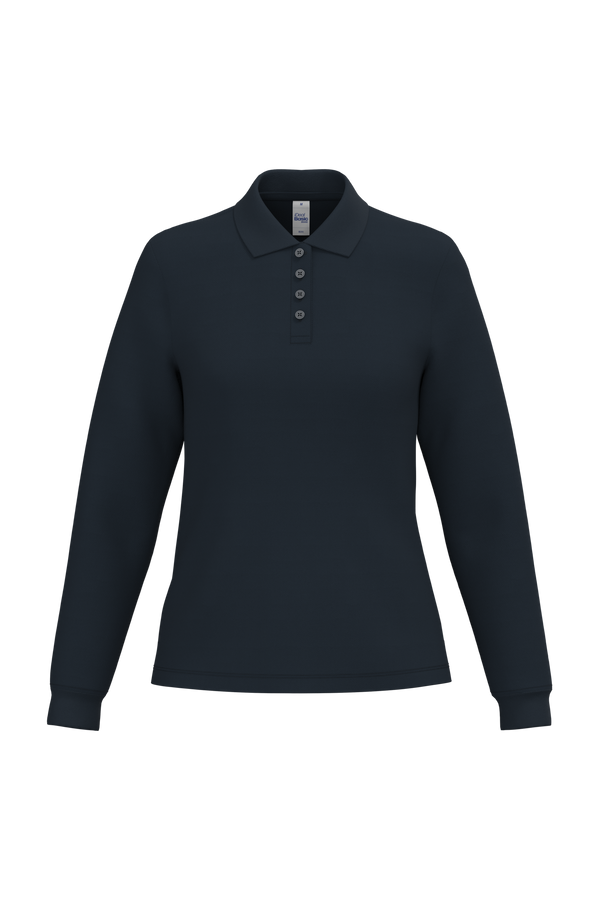 Polo Piqué Manga Comprida de Senhora-Azul Marinho Ideal-XS-RAG-Tailors-Fardas-e-Uniformes-Vestuario-Pro