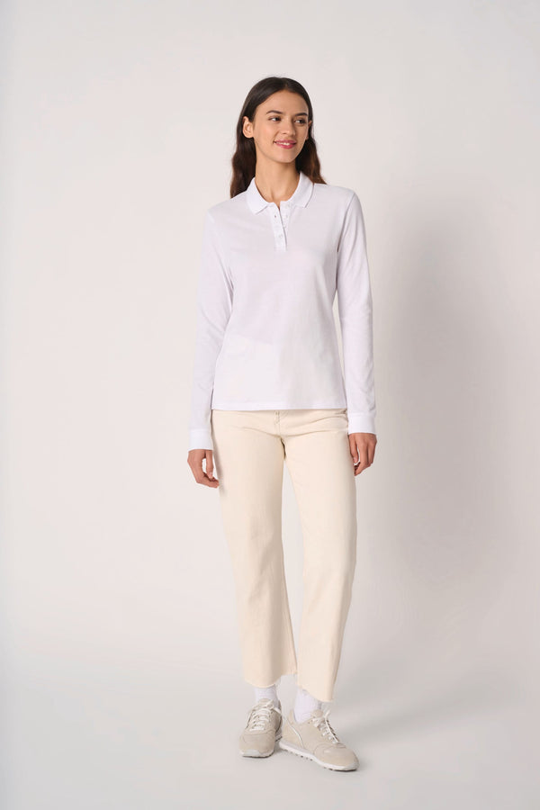 Polo Piqué Manga Comprida de Senhora-RAG-Tailors-Fardas-e-Uniformes-Vestuario-Pro