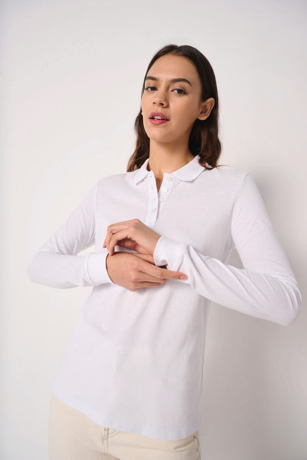 Polo Piqué Manga Comprida de Senhora-RAG-Tailors-Fardas-e-Uniformes-Vestuario-Pro