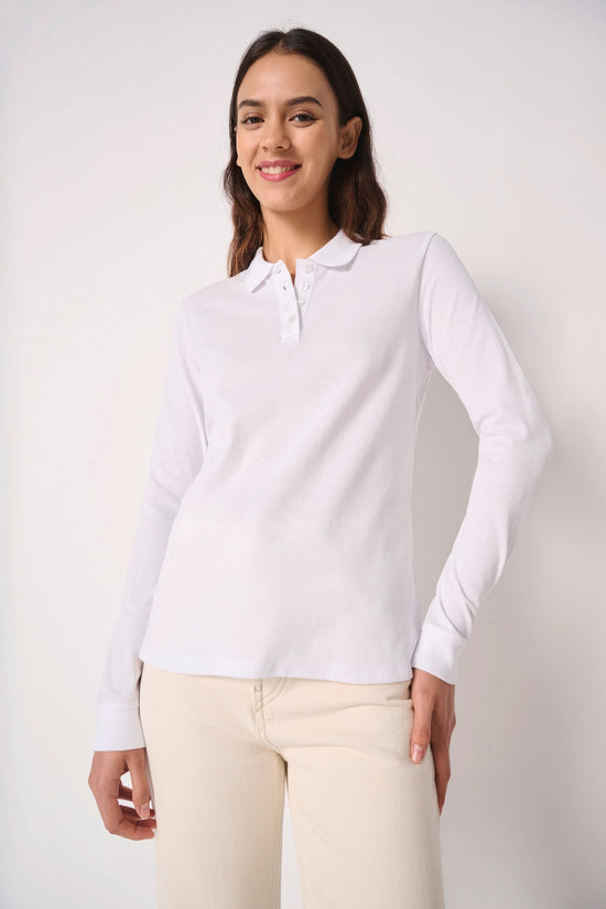 Polo Piqué Manga Comprida de Senhora-RAG-Tailors-Fardas-e-Uniformes-Vestuario-Pro