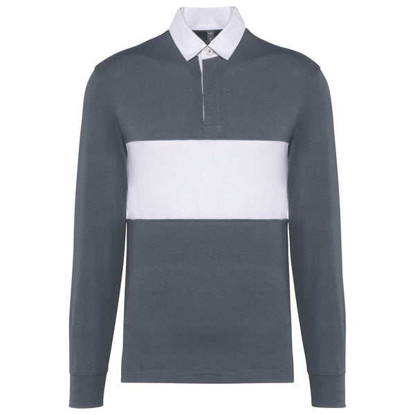 Polo Rugby de manga comprida-sporty grey / White-XS-RAG-Tailors-Fardas-e-Uniformes-Vestuario-Pro