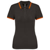 Polo Senhora c\Friso as Riscas-Cinza Escuro/Laranja-XS-RAG-Tailors-Fardas-e-Uniformes-Vestuario-Pro