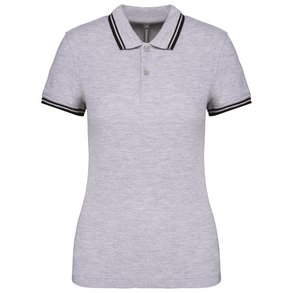 Polo Senhora c\Friso as Riscas-Cinza Oxford/Preto-XS-RAG-Tailors-Fardas-e-Uniformes-Vestuario-Pro