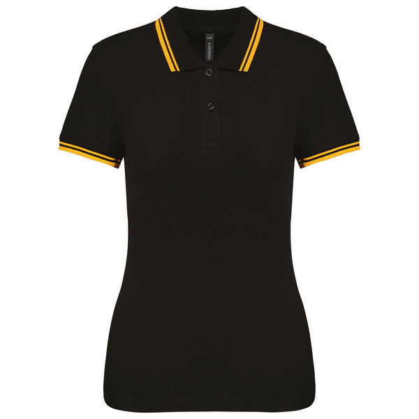 Polo Senhora c\Friso as Riscas-Preto/Amarelo-XS-RAG-Tailors-Fardas-e-Uniformes-Vestuario-Pro