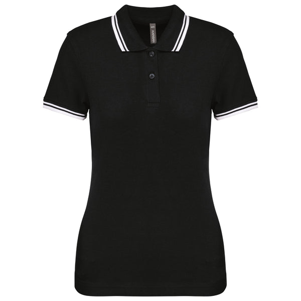Polo Senhora c\Friso as Riscas-Preto/Branco-XS-RAG-Tailors-Fardas-e-Uniformes-Vestuario-Pro
