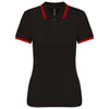 Polo Senhora c\Friso as Riscas-Preto/Vermelho-XS-RAG-Tailors-Fardas-e-Uniformes-Vestuario-Pro