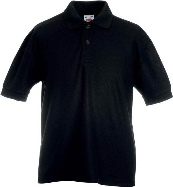 Polo criança 65/35-Preto-3/4-RAG-Tailors-Fardas-e-Uniformes-Vestuario-Pro