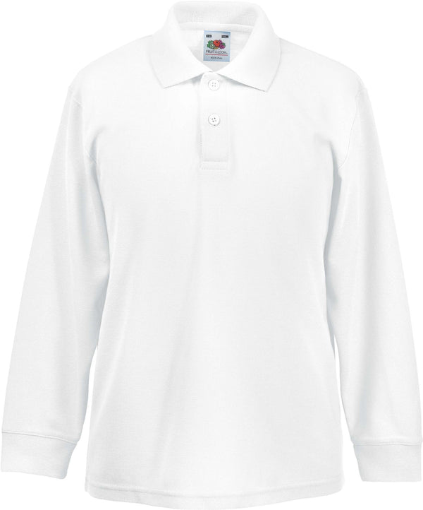Polo criança 65/35 de manga comprida-Branco-3/4-RAG-Tailors-Fardas-e-Uniformes-Vestuario-Pro