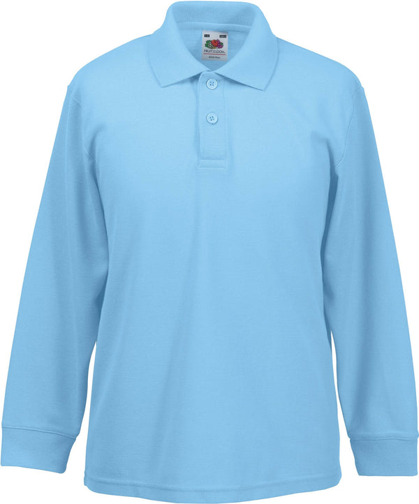 Polo criança 65/35 de manga comprida-Sky Azul-3/4-RAG-Tailors-Fardas-e-Uniformes-Vestuario-Pro