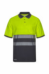 Polo de Algodão Bicolor Manga Curta com Faixas Segmentadas de Alta Visibilidade-Cinza/amarelo Fluorescente - 08/20-S-RAG-Tailors-Fardas-e-Uniformes-Vestuario-Pro