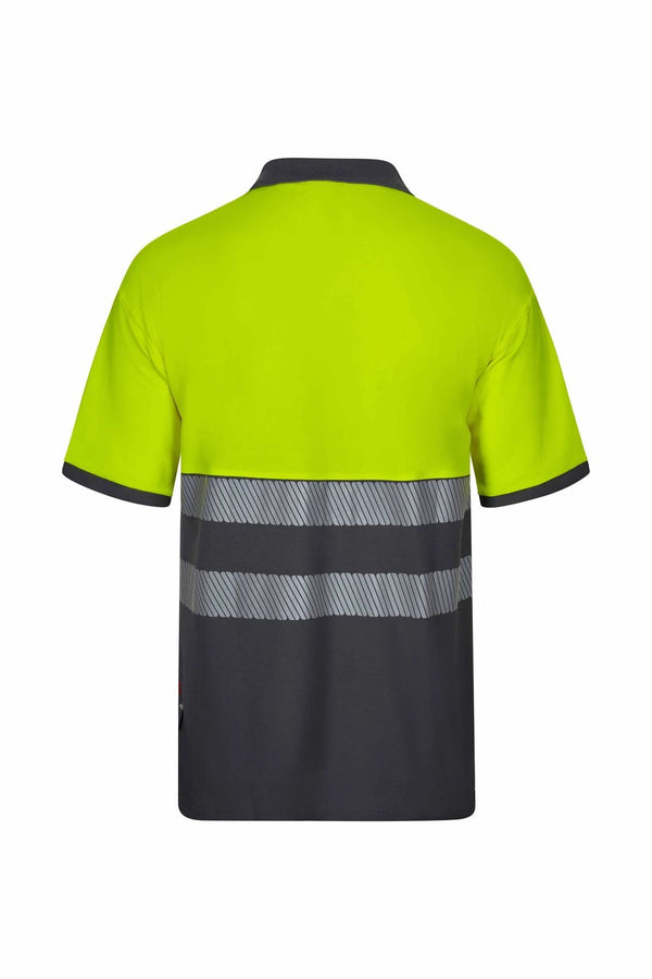 Polo de Algodão Bicolor Manga Curta com Faixas Segmentadas de Alta Visibilidade-RAG-Tailors-Fardas-e-Uniformes-Vestuario-Pro