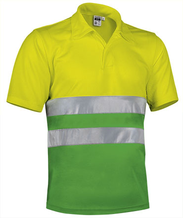 Polo de Alta Visibilidade Adamantina-Amarelo Flor/Verde Lima-S-RAG-Tailors-Fardas-e-Uniformes-Vestuario-Pro