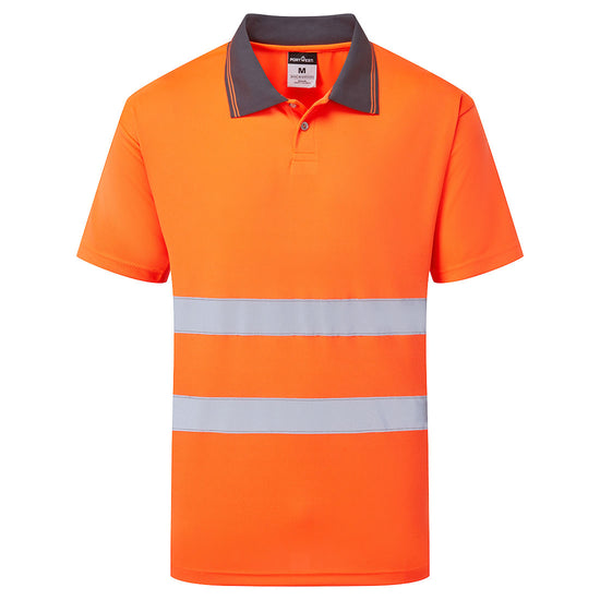 Polo de Alta Visibilidade de Manga Curta Essential-Laranja-XS-RAG-Tailors-Fardas-e-Uniformes-Vestuario-Pro